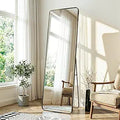 Full Length Mirror, Floor Standing Full Body Mirror, Wall Mounted, Freestanding Or Leaning, Rounded Corners Rectangle