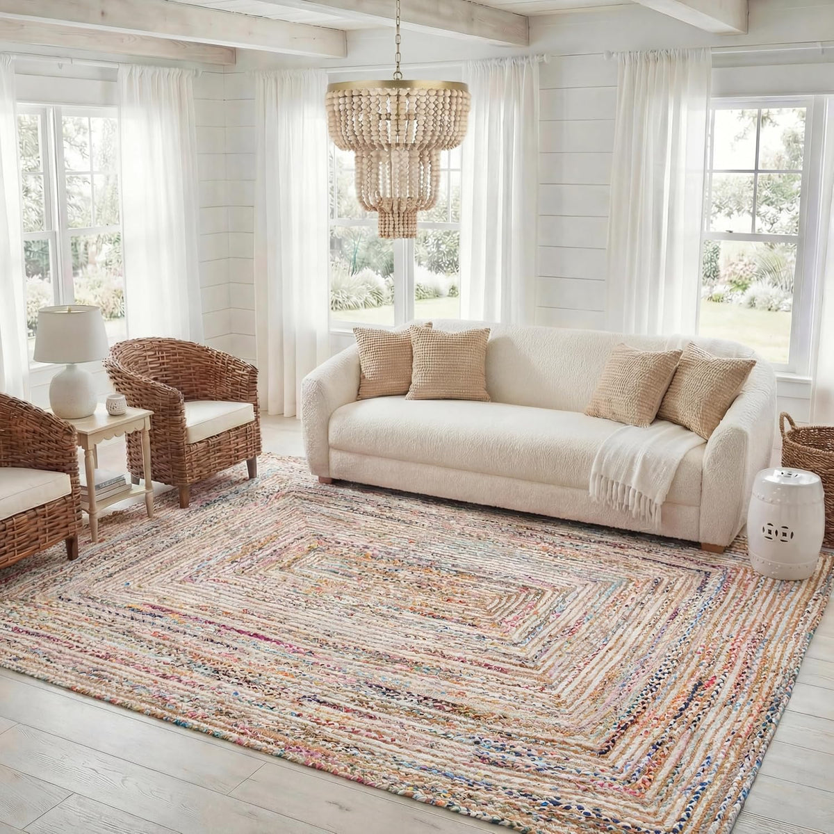 Cape Cod Area Rug, Jute Textured X-Large Beige CAP202B