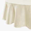 Caiden Elegance Damask Tablecloth, Ivory - 90" W x 90" L Round