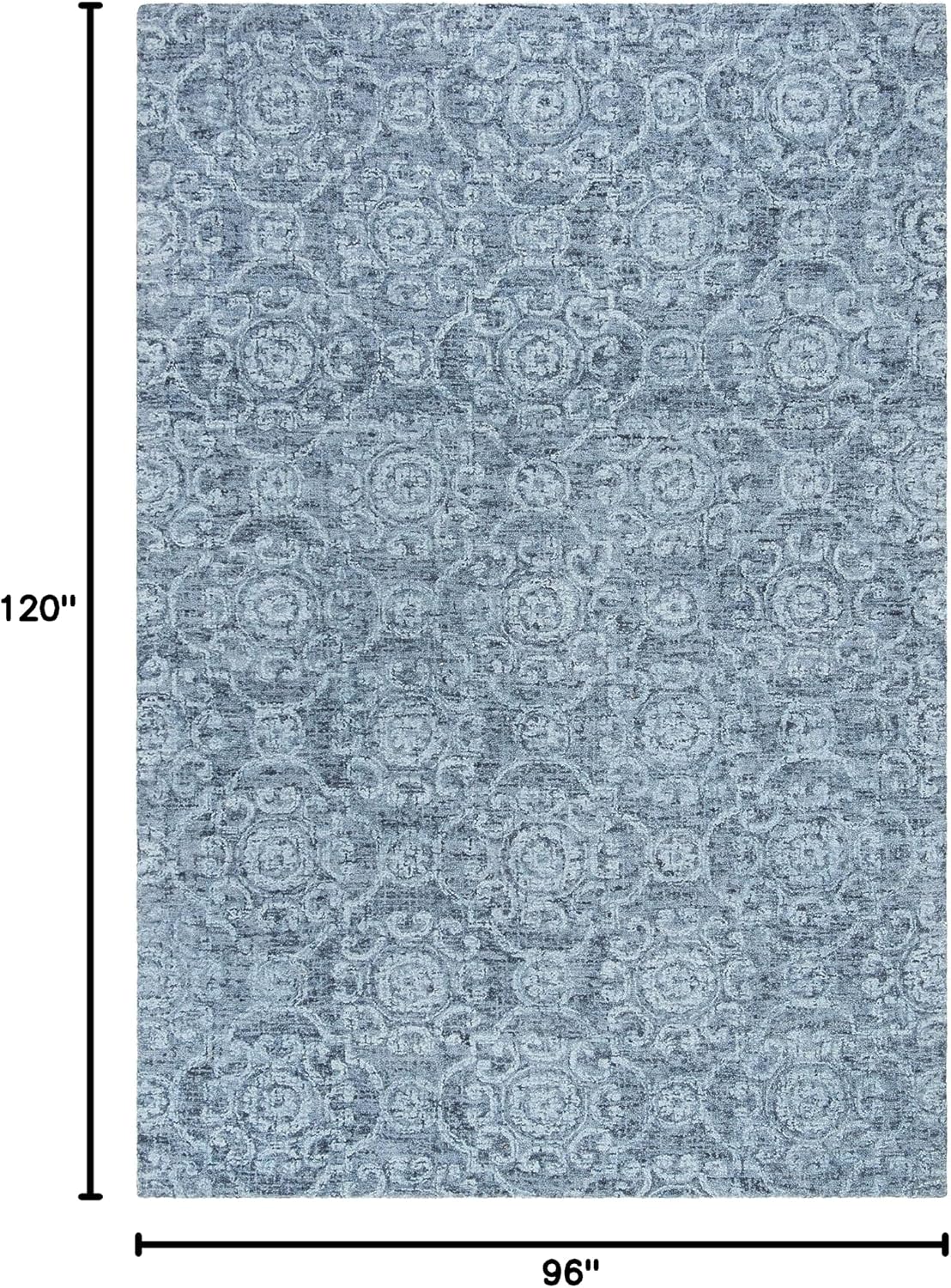 Area Rug - Abstract Collection - Large - Blue, Handmade Wool, Ideal, Dining Space (ABT207A)