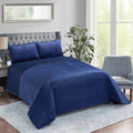 Micromink Quilt Set - Premium Micromink King -Size Quilted Blanket Comforter Bedding Set - Includes 2 Pillow Shams