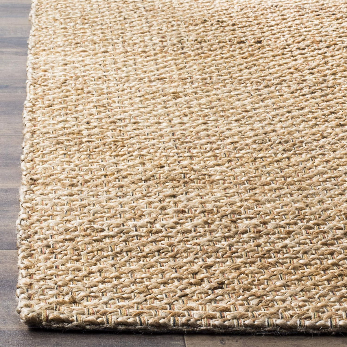 Natural Fiber Collection Area Rug - 6' Square, Natural, Handmade Farmhouse Jute, Ideal for High Traffic Areas (NF870A)