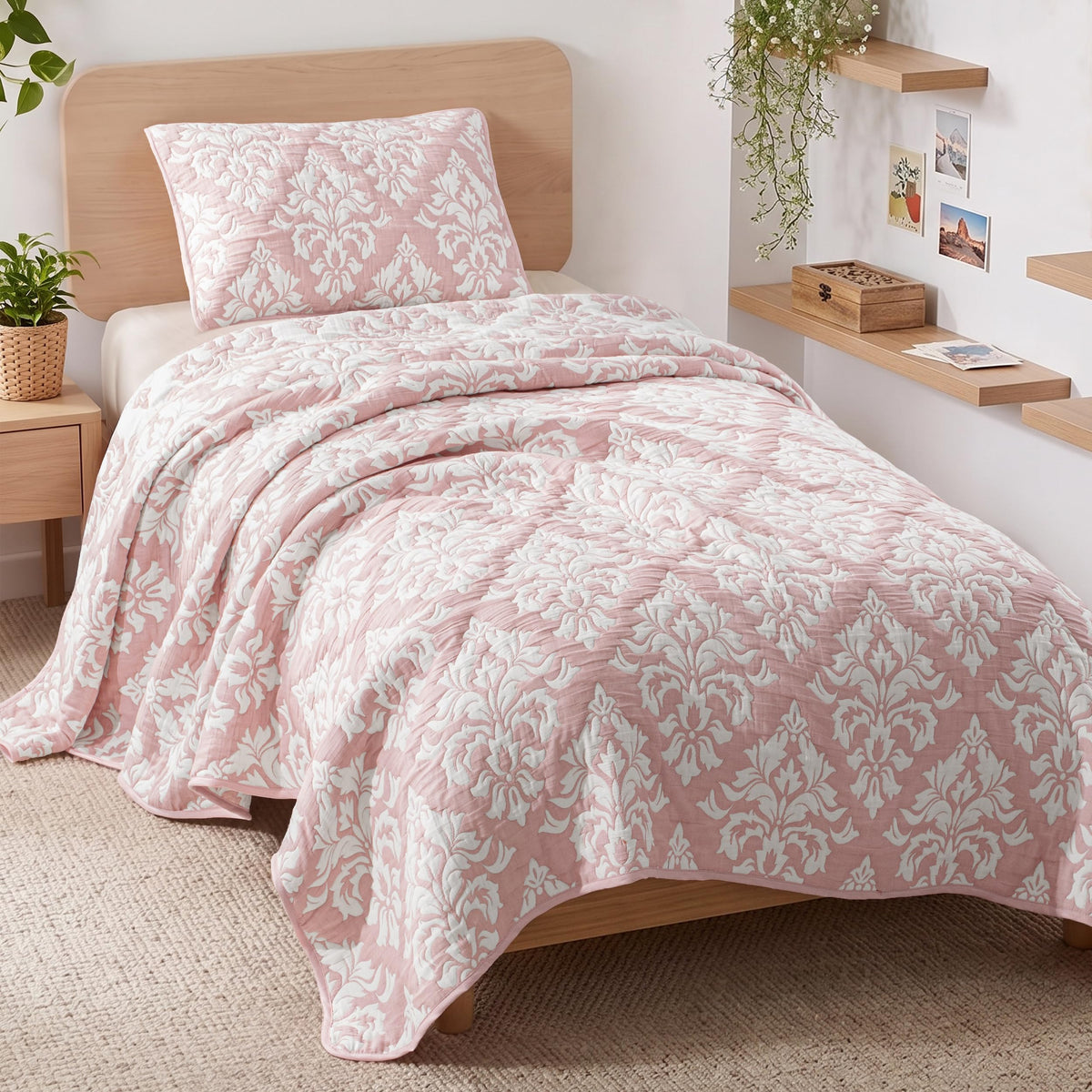 Cotton Quilts Twin Size Pink