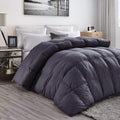 Luxurious Light Weight Goose Down Comforter Full Size Duvet Insert, Classic Gray, Premium Baffle Box, 1200 Thread