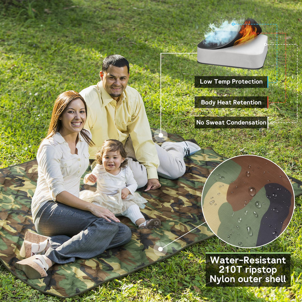 Woobie Blanket, Military Poncho Liner Camo Insulated Camping Woobie Blanket for Outdoor Hiking Survival Hunting