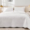 3-Piece 100% Cotton Oversized Bedspread Lightweight Quilt Coverlet Embroidery Farmhouse Bedding Set