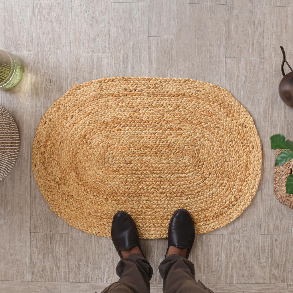 Oval Braided Jute Area Rug | Natural