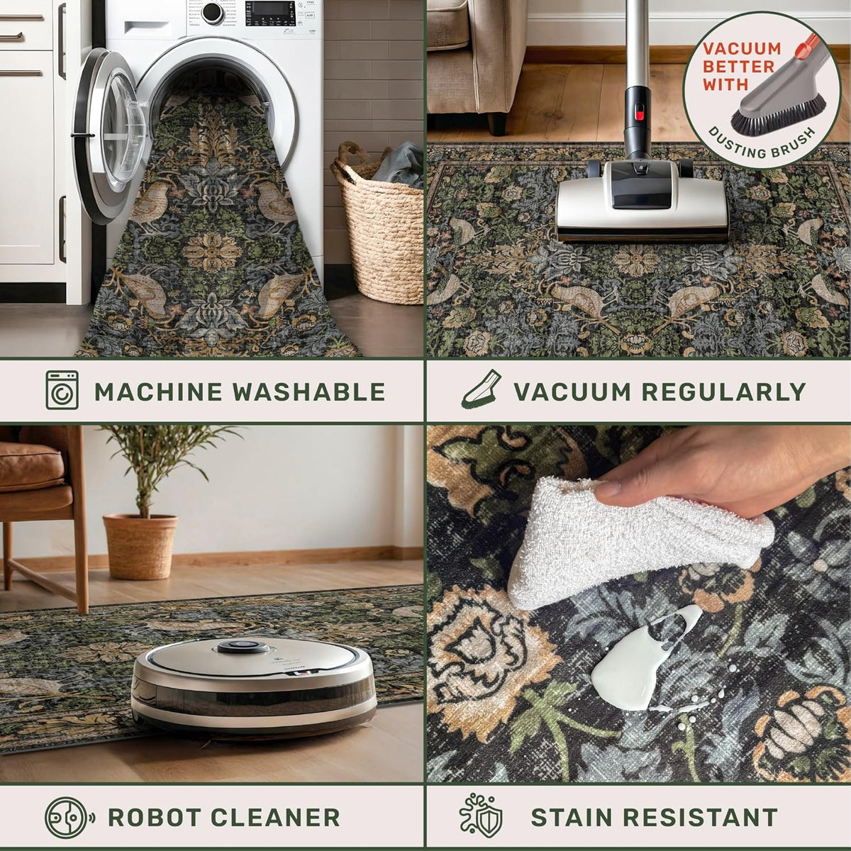 Washable Boho Round Rugs