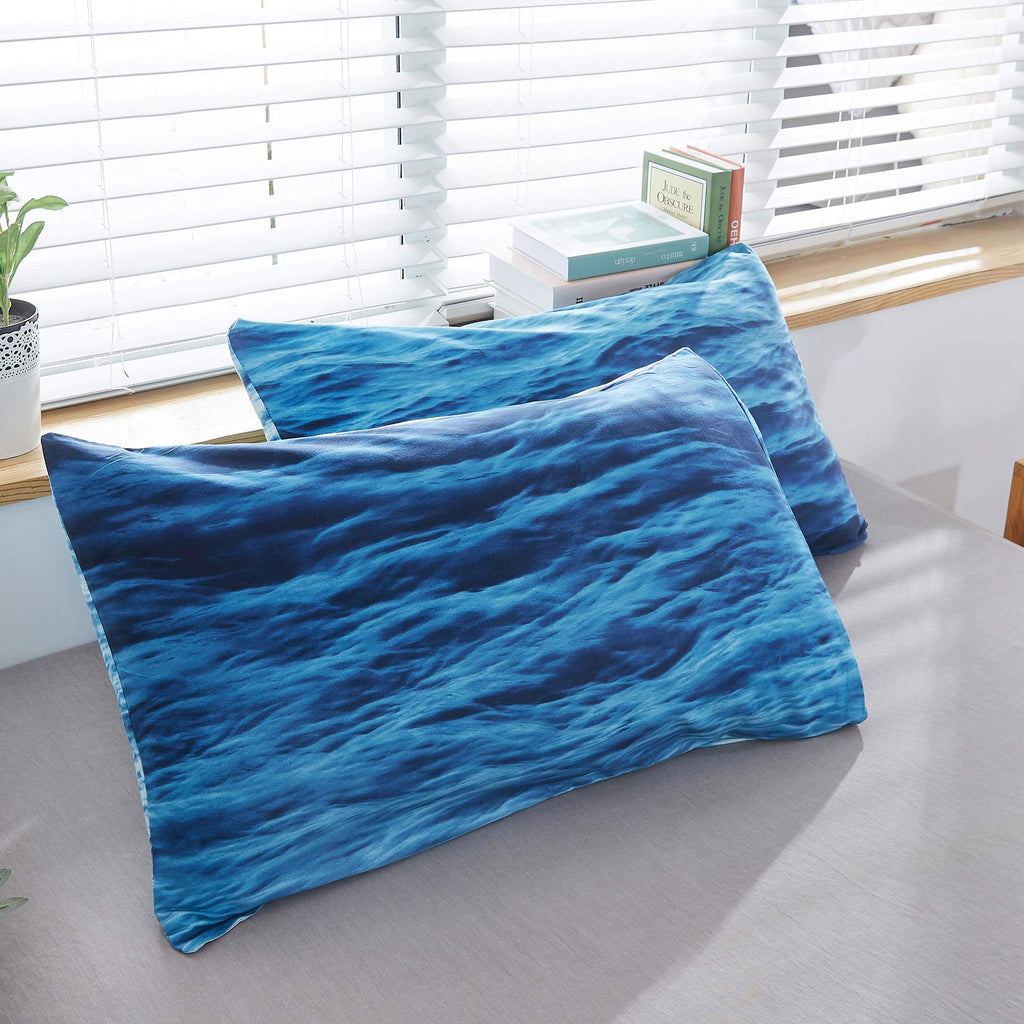 3D Ocean Duvet Cover Set Waves Pattern Hotel Luxury Bedding Set Comforter Cover (1 Duvet Cover+2