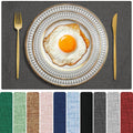 Cloth Placemats Set of 4, Cotton Linen Blend Place Mats, Dark Gray