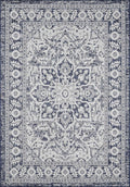 Etoile Living Room, Bedroom Patio Outdoor Area Rug - Medallion Border Floral Geometric Distressed - Traditional