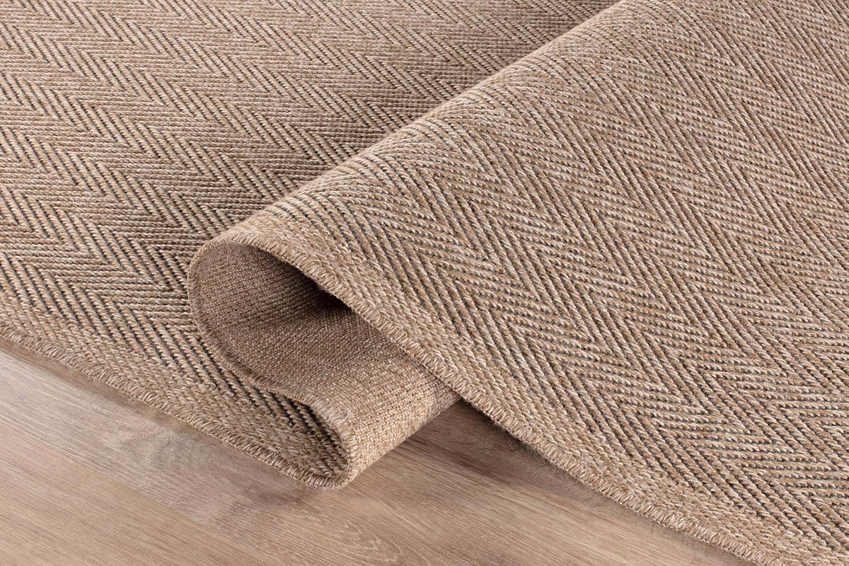 Easy Jute Rug 8x10, Indoor Outdoor Natural Color Fiber Area Rugs Rug Herringbone Seagrass Boho Woven Design