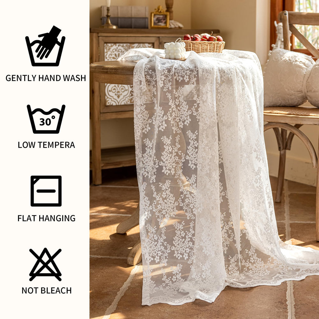 Lace Tablecloth ExquisiteEmbroidery Floral, Round Tablecloth