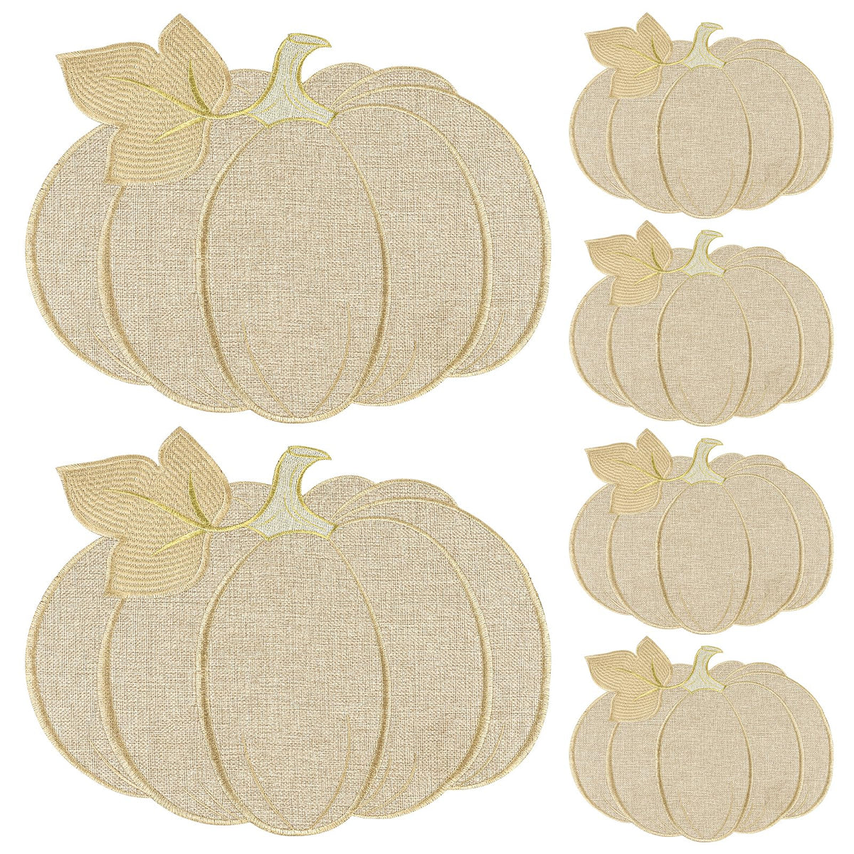 Fall Placemats Set of 6 Autumn Table Pumpkin Thanksgiving Decorations Indoor Farmhouse Harvest Round Placemats for