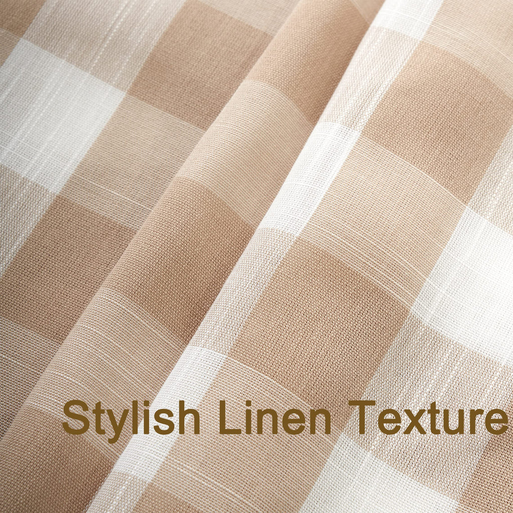 Tan and White Buffalo Plaid Boho 72" x 72"