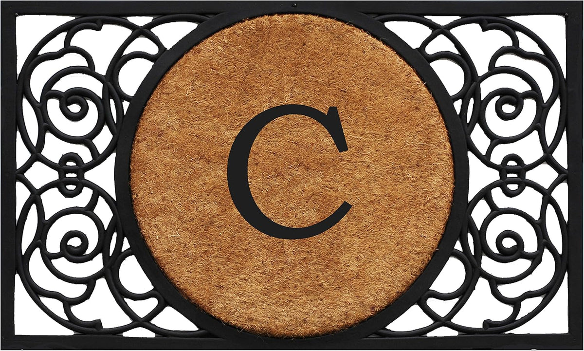 180032236C Armada Circle Monogram Doormat 22" x 36" (Letter C)