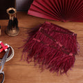 5-7inch Burgundy Ostrich Feather Trim for DIY Sewing Clothing,2Yards
