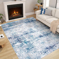 Area Rugs 5x7 for Living Room: Washable Rug Modern Abstract Neutral Rugs Non-Slip Low-Pile Soft Carpet for Bedroom
