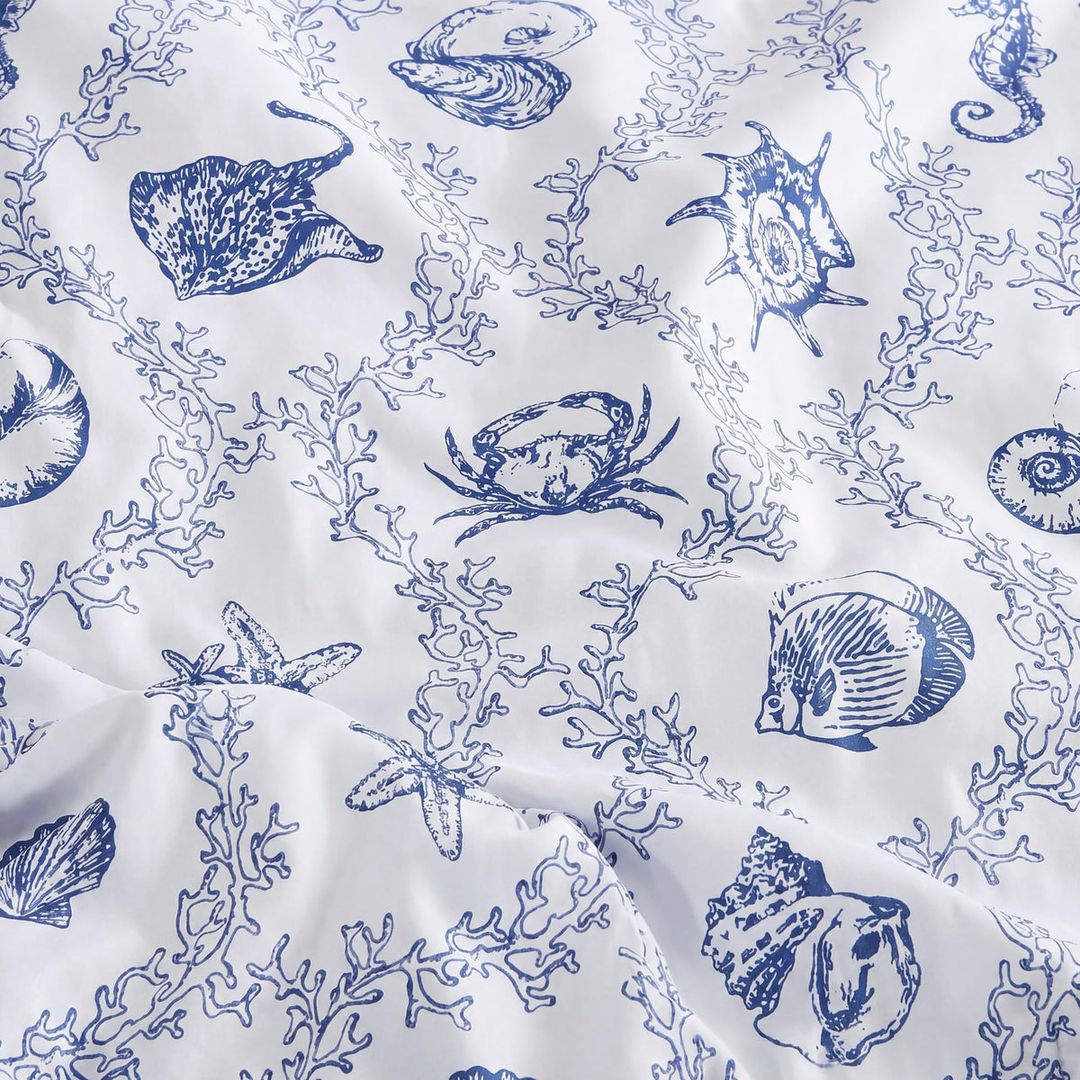Comforter Set-7 Pieces Coastal Blue Bed in a Bag