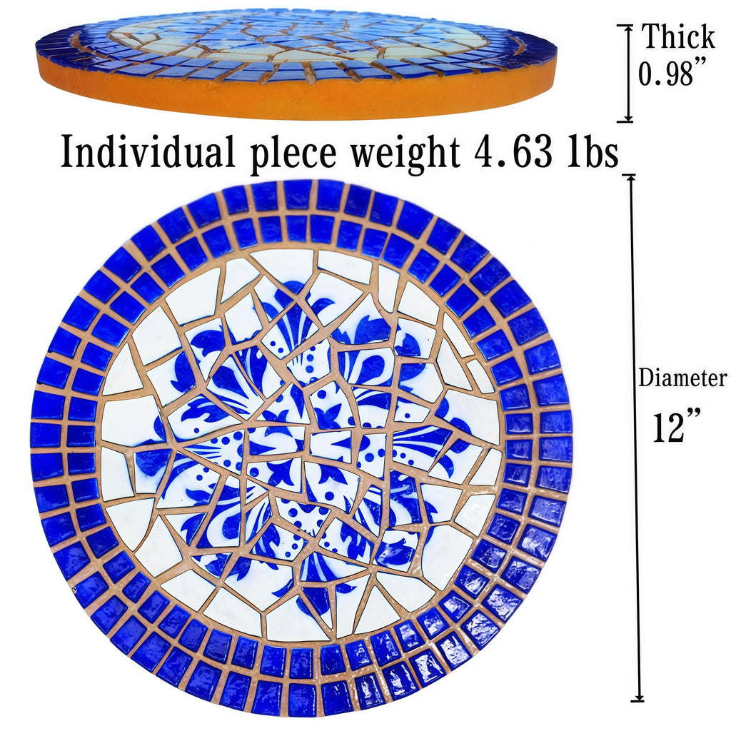 Garden Decoration Anti Slip Stones - Mosaic Circular Stepping Stones 12"