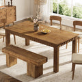 63-Inch Solid Wood Dining Table for 6, Farmhouse Kitchen Table with Heavy Duty Legs, Rectangular Wood Dinner Table