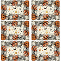 Halloween Skeleton Ghost Placemats Set of 6 Table Decor 12x18 Inch