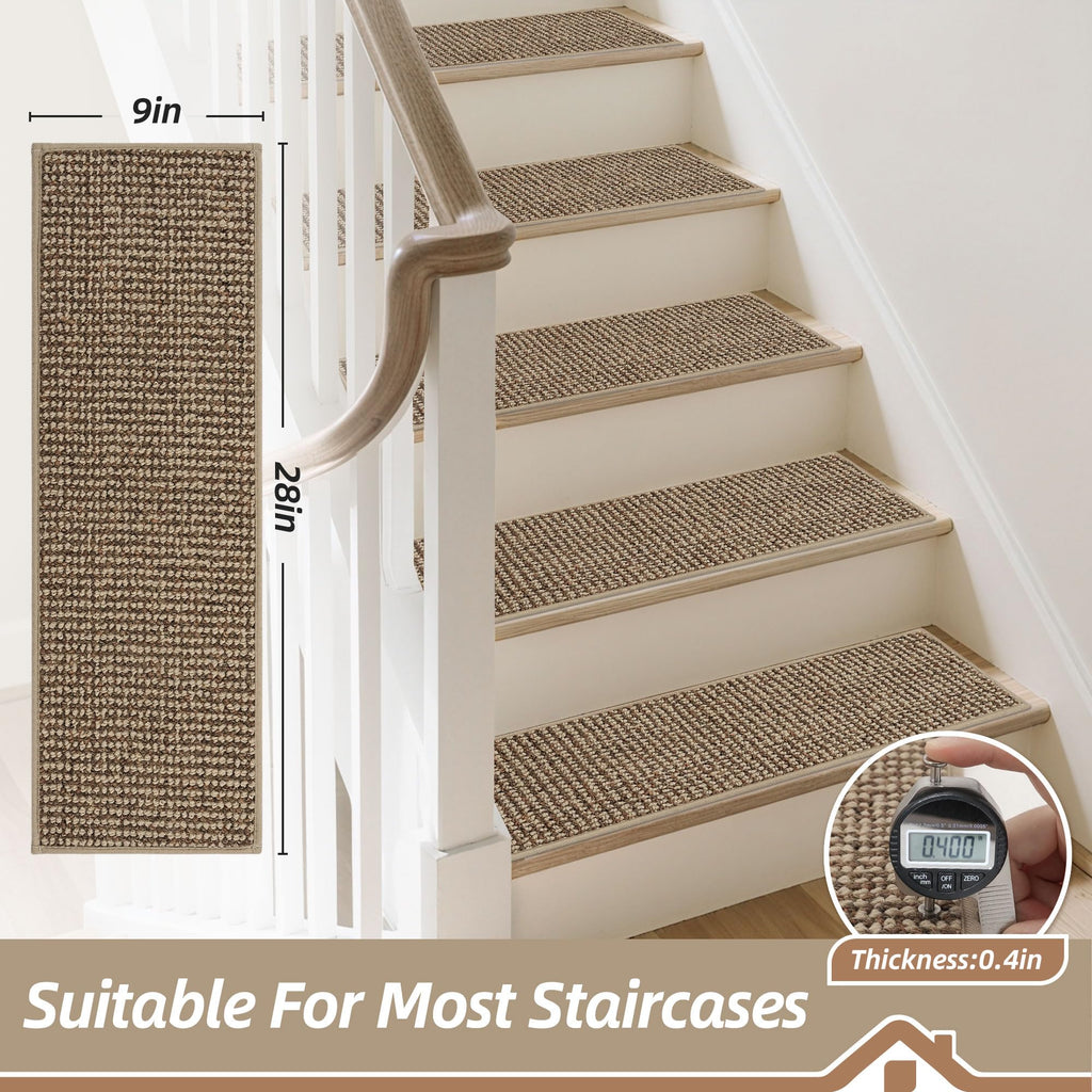 Non Slip for Wooden Steps 28x9in, 15pcs, Taupe
