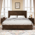 53.94" Tall Headboard Bed Frame Solid Wood Bed Frame Low Profile Farmhouse Wood Bed with Wooden Slats No Box Spring