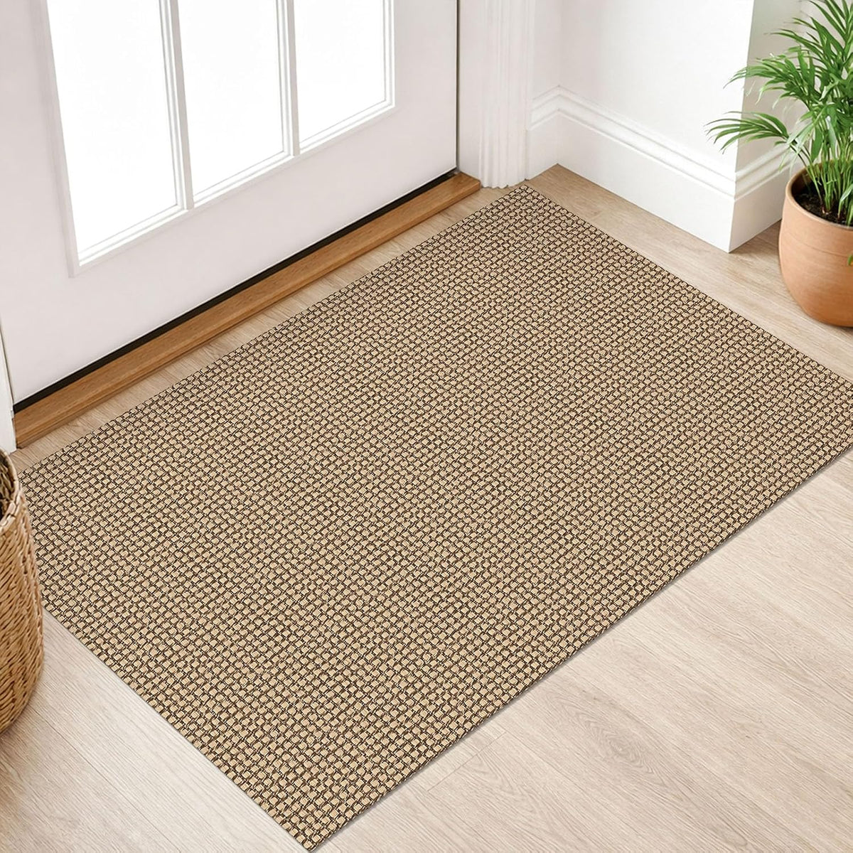 Small Area Rug Washable Woven Rugs Non Slip Rubber Backed Kitchen Rugs Indoor Outdoor Doormat Throw Rug Floor