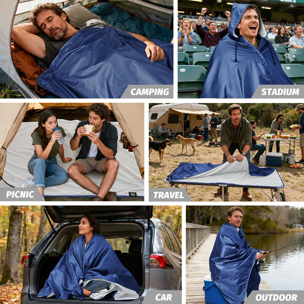 Large Waterproof Outdoor Stadium Blanket 80"x 58"