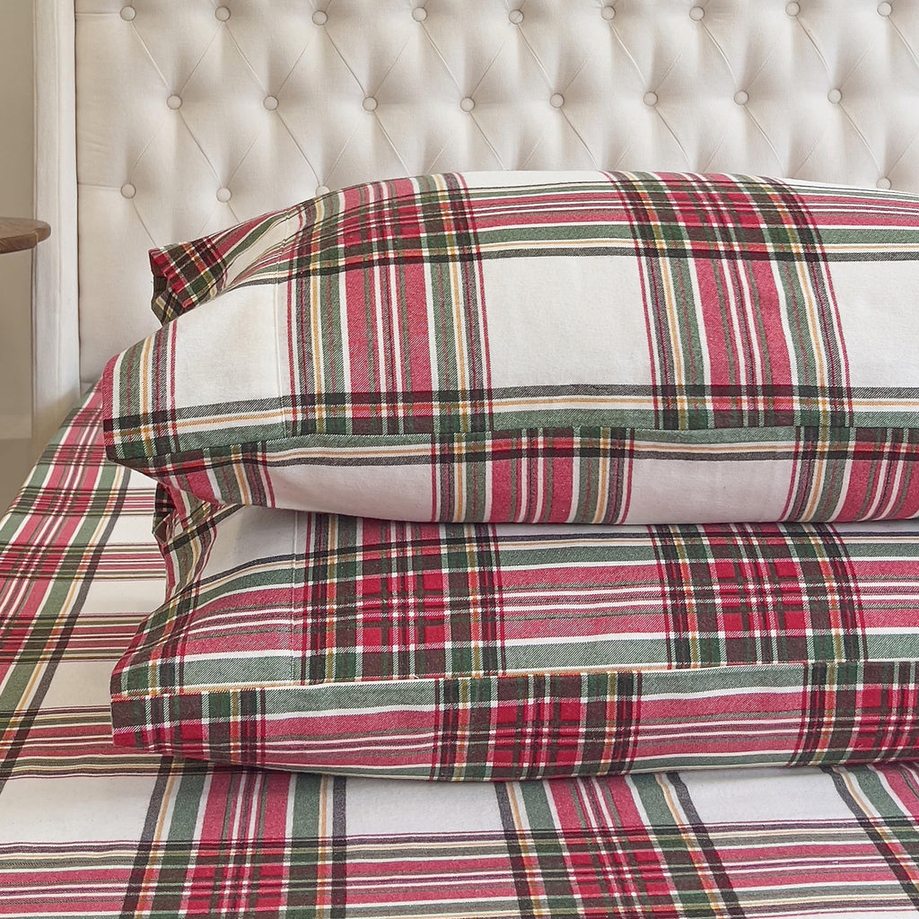 Soft 4-Piece 100% Turkish Cotton Flannel Sheet Set - Premium Quality, Deep Pocket Fitted Sheet, Ultra Soft, Cozy Warm