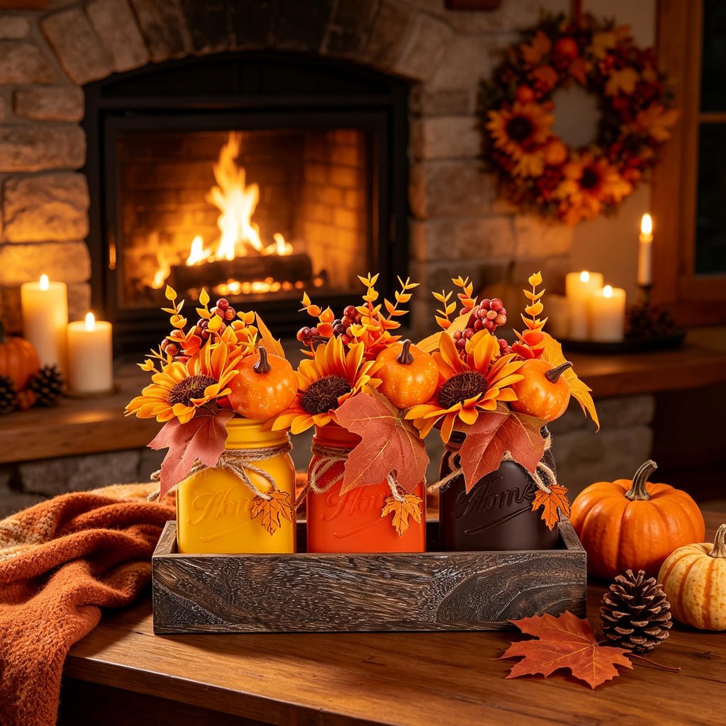 Fall Thanksgiving Table Decor, Farmhouse Centerpieces for Tables