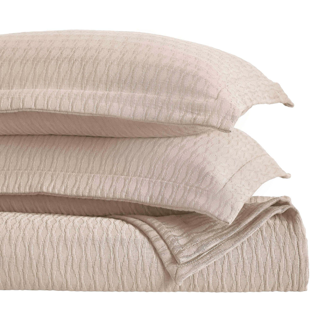 3 Piece Cotton Bedspread Set, Home Bed Decor, Decorative Bed Spread, 2 Pillow Shams, Medium Weight Blanket, Matelasse
