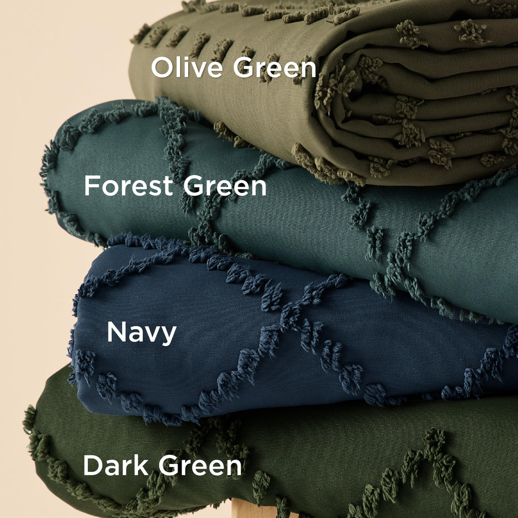 Navy Boho Duvet Cover, Soft Vintage Embroidery