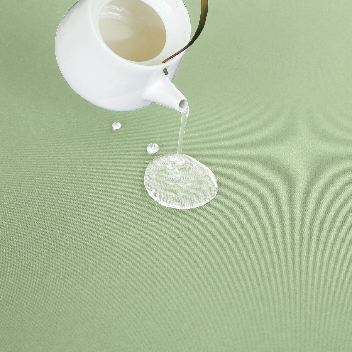 2 Pack Sage Green Round Waterproof Tablecloth, 60 Inch