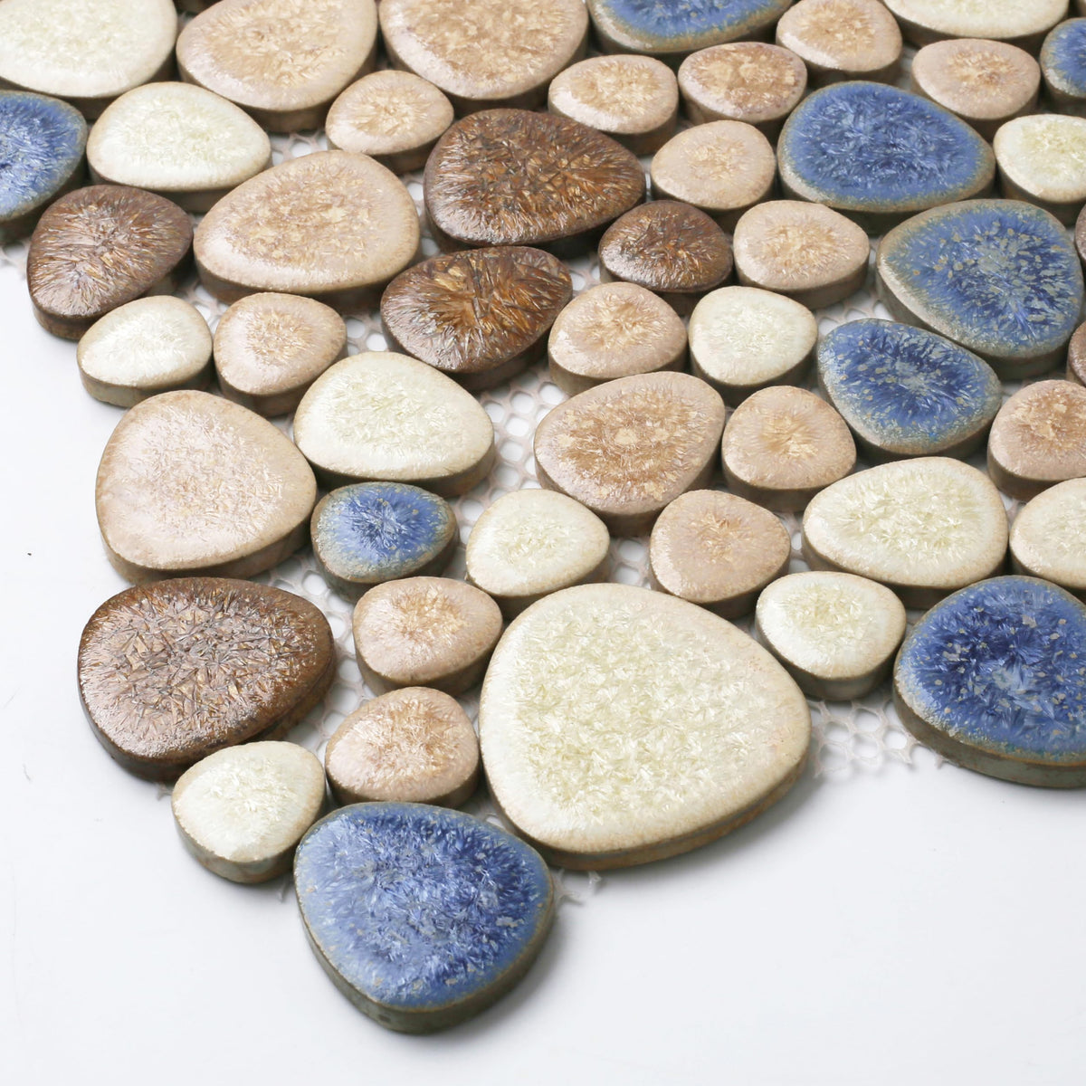 Yosemite Matte Pebble Stone Tiles for Shower Floor Bathroom Mosaic Tile Extremely Non Slip [5 Sheets]