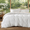 Textured Duvet Cover King Size - Cotton-Like Polyester Jacquard Duvet Cover Set for All Seasons - 3 Pieces Elevated