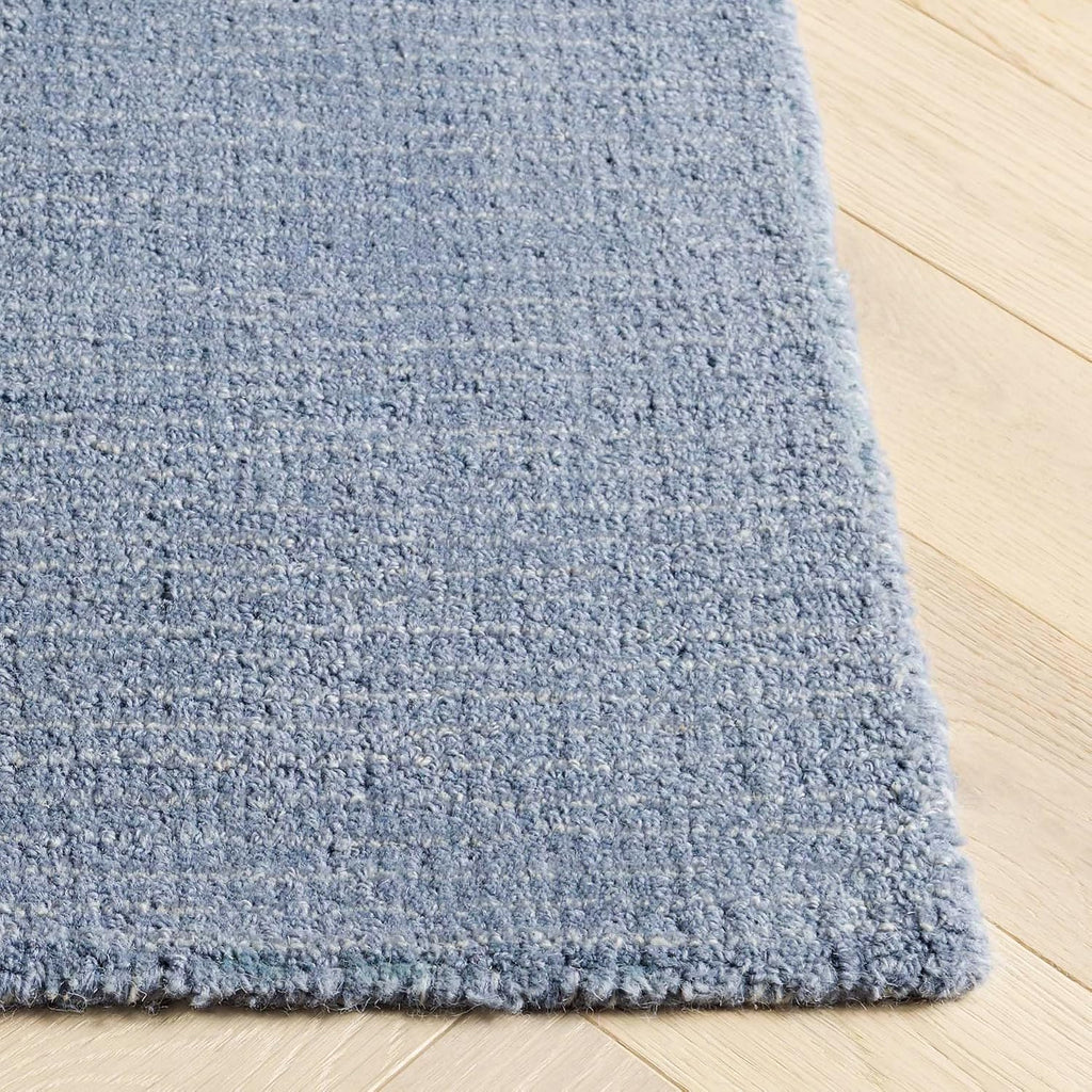 Abstract Area Rug, Grey & Denim, Handmade Wool