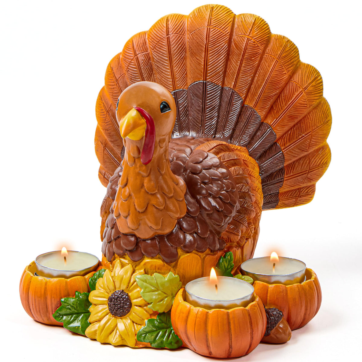 Thanksgiving Turkey Candle Holders, Thanksgiving Turkey Tabletop Centerpiece, Fall Centerpiece Table Decorations, Tea