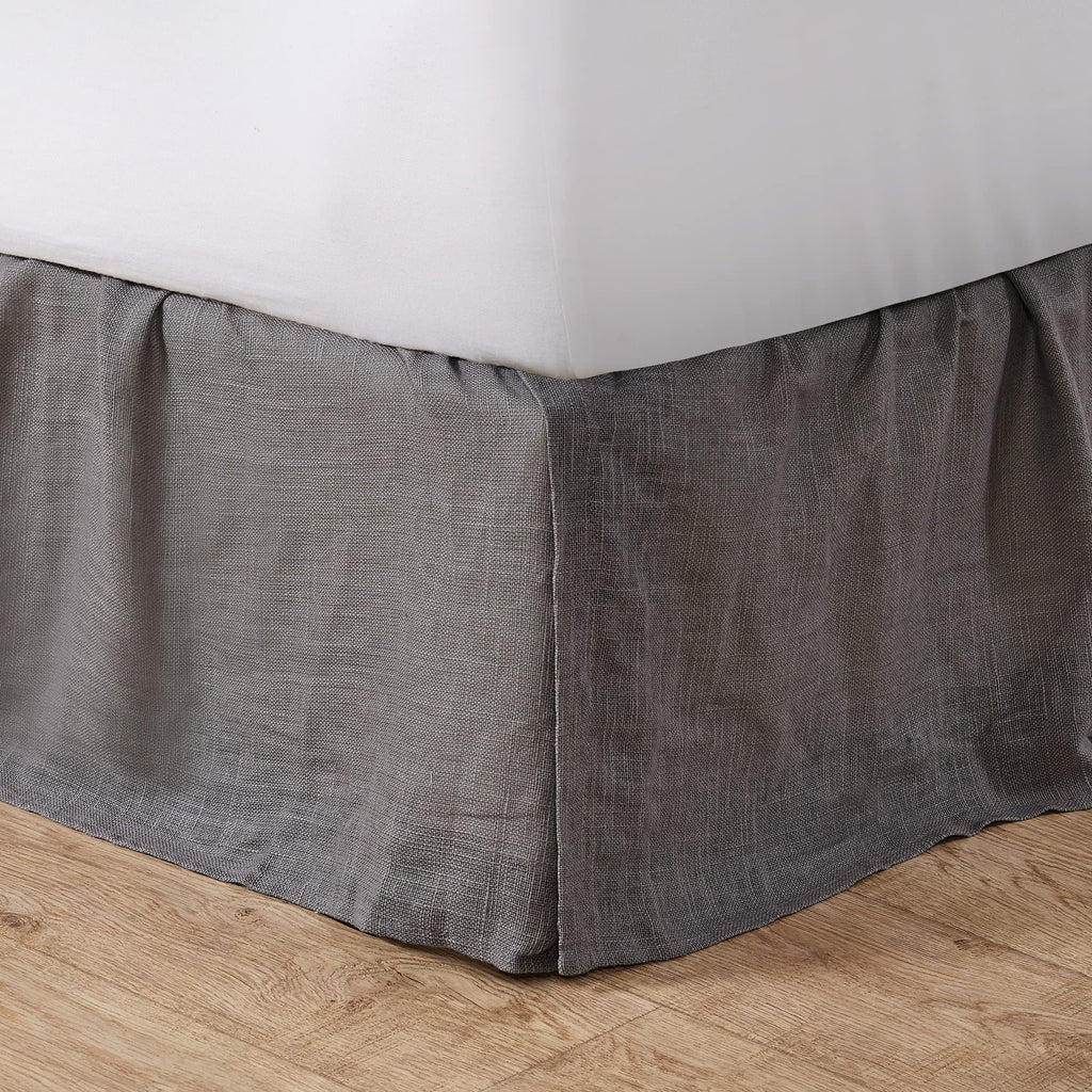 Linen Dust Ruffle - Sized - 76x80x16in. - Charcoal