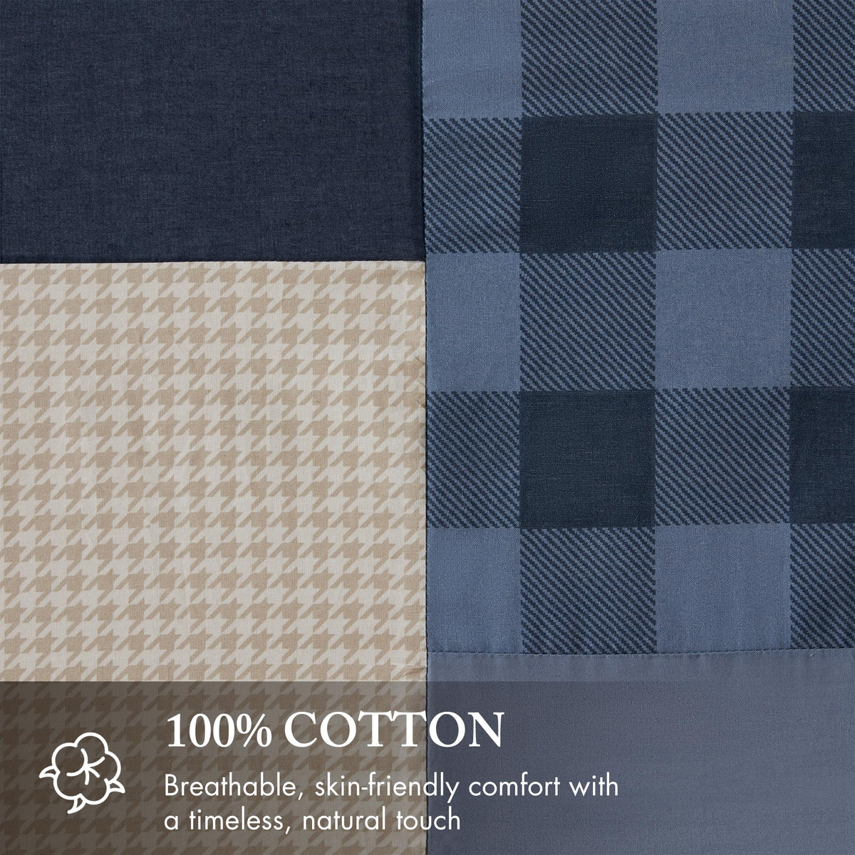 Winter Hills 100% Cotton, Cabin Lodge Plaid Pieced Design, Farmhouse Bathroom Decor, Machine Washable, Fabric