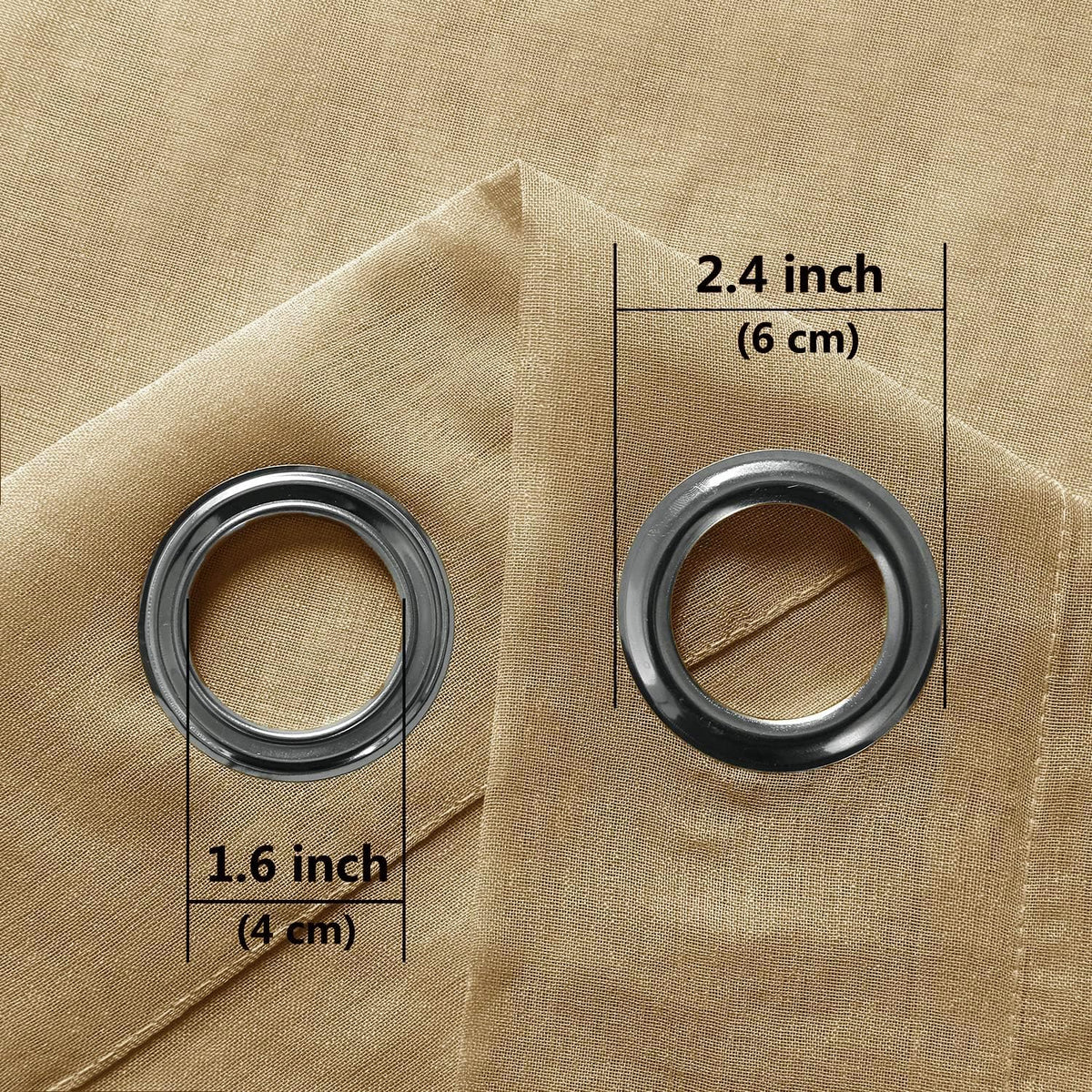 Short Sheer Curtains, Faux Linen Voile Semi Sheer 45 Inches Long Grommet Top Window Curtains Drapes Treatment Bedroom