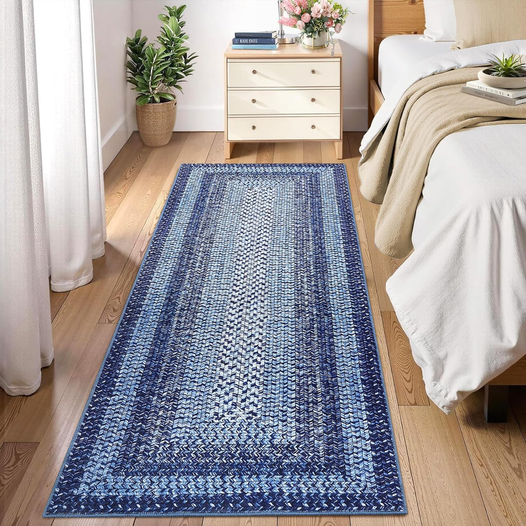 Entryway Rug Small Bedroom Washable Rus with Rubber Backing