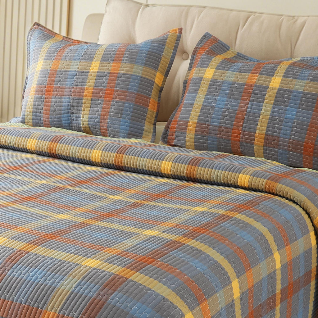 3 Pieces 100% Cotton Quilt Set, Hypoallergenic for Sensitive Skin, Lightweight All Season Coverlet Set, No