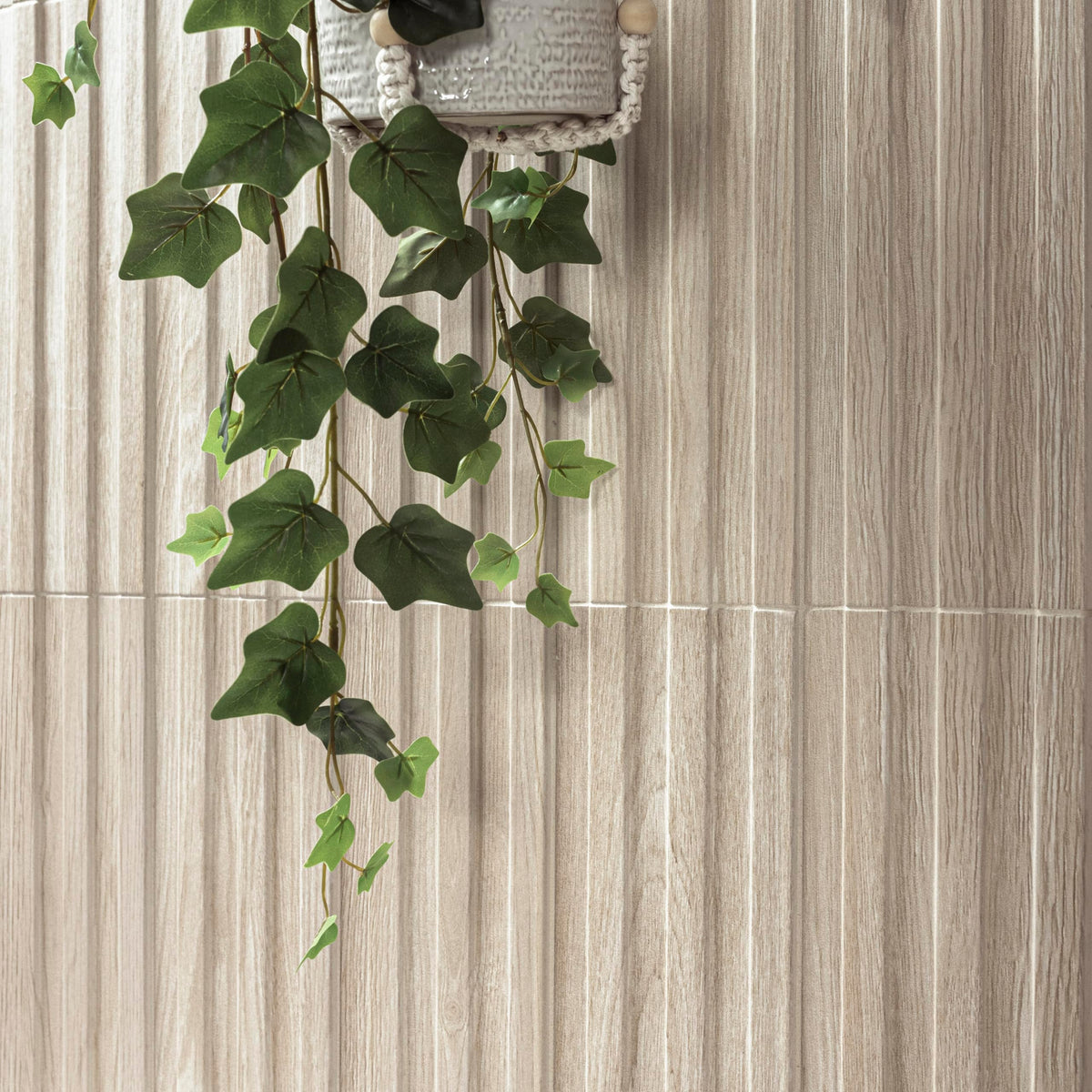 Porcelain Slat Fluted Wood Wall Tile |Serata Vibra Dunewood | 6" x 16"