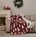 Christmas Throw Blanket Christmas Tree Reversible Super Soft Knitted Couch Bed Sofa Microfiber Chenille Luxurious