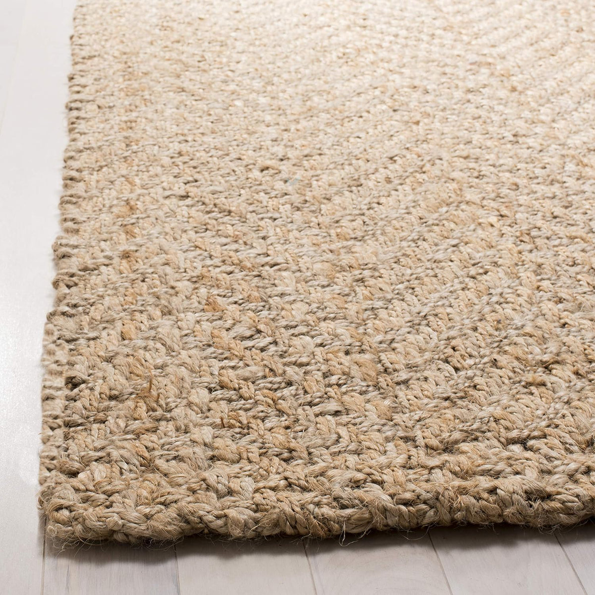 Natural Fiber Collection Area Rug - 6' Square, Natural, Handmade Jute, Ideal for High Traffic Areas (NF265A)