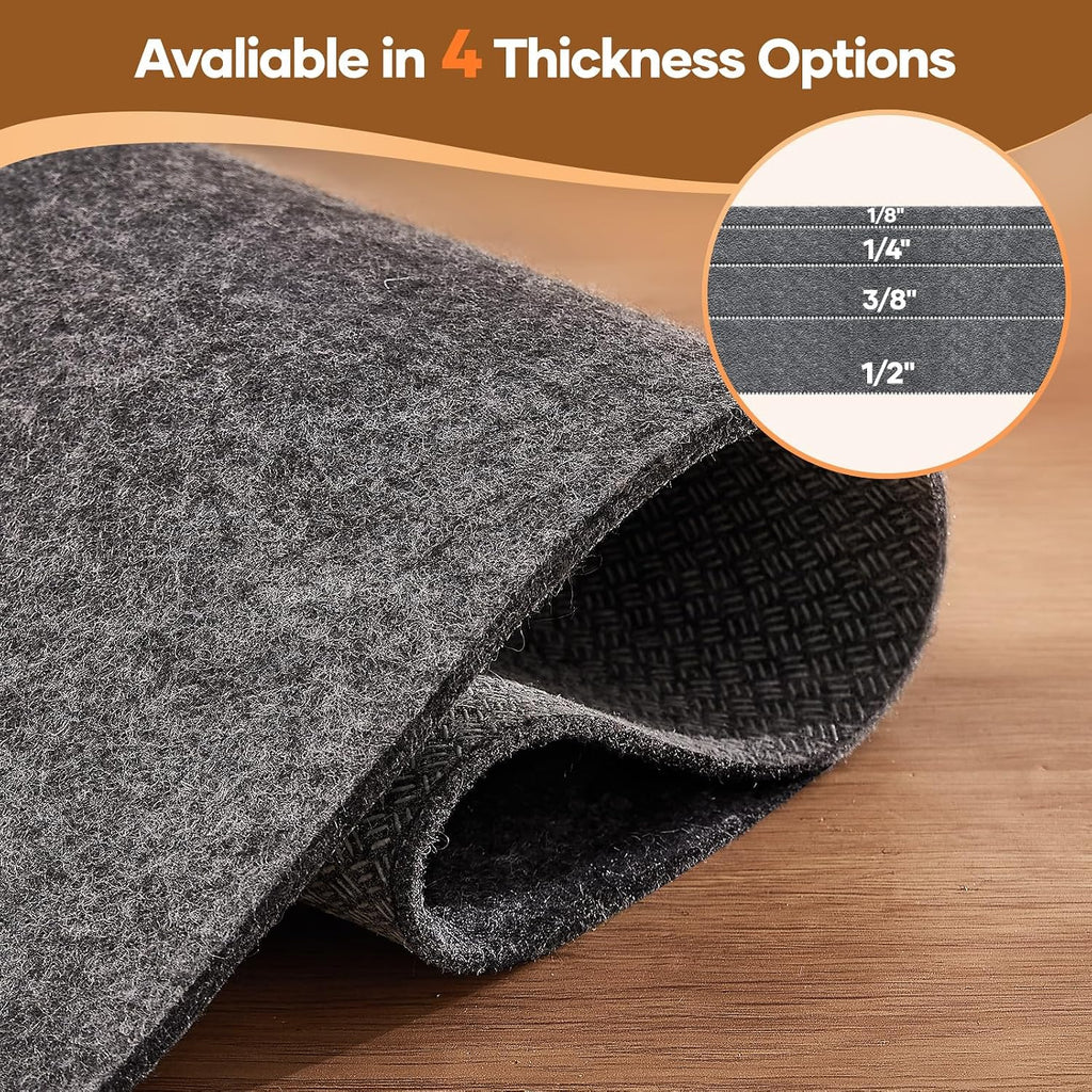 Non Slip Cushioned Rug Pad Gripper, Felt and Silicone Backing, 2 x 6 Ft, 1/4 inch Thick Runner Carpet Liner Protector - Set of 99