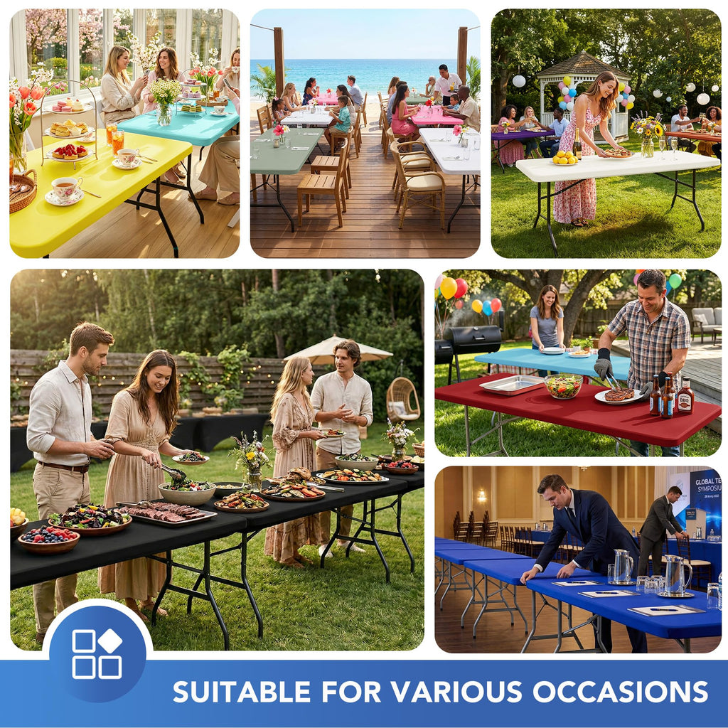 Fitted Tablecloth for 8 Foot Rectangle Tables-Outdoor Picnic Table Cover