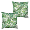 Summer Tropical Pillow Covers 22x22 Set of 2 Palm Leaves Throw Pillow Covers Green Monstera Leaf Outdoor Pillow Case